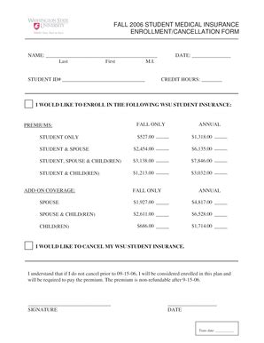 Fillable Online Tricity Wsu 06F Enrollment Form Tricity Wsu Fax Email