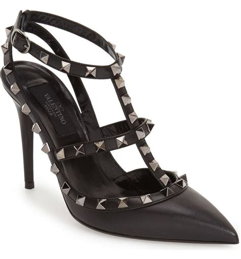 Valentino Garavani Noir Rockstud T Strap Pump Women Nordstrom