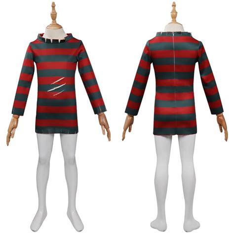 Kids Children A Nightmare On Elm Street：Freddy Krueger Cosplay Costume Halloween Carnival Suit ...