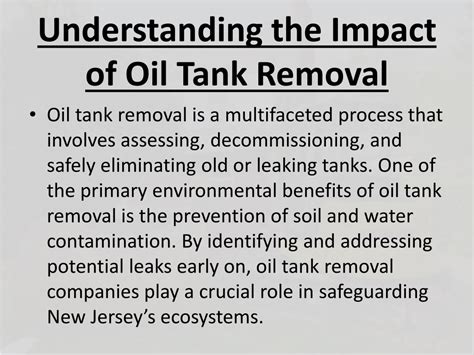 PPT Understanding The Environmental Impact Of Oil Tank Removal In New