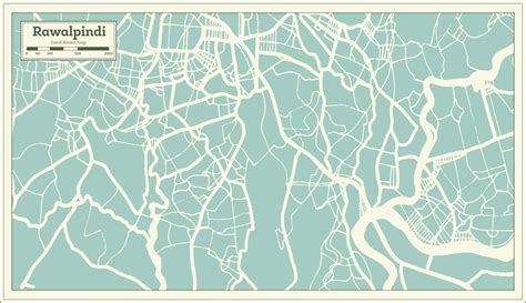 Rawalpindi Pakistan Citt Carta Geografica Nel Retr Stile Schema