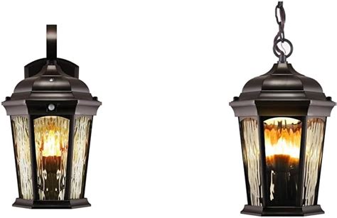 Euri Lighting Efl W Md Flickering Flame Porch Light Water Glass