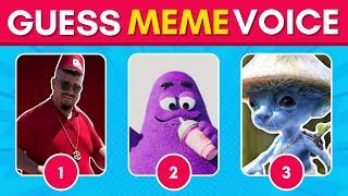 GUESS MEME VOICE Skibidi Toilet MrBeast Grimace Smurf Doovi