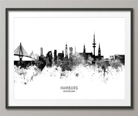 Hamburg Skyline Hamburg Germany Cityscape Art Print Poster - Etsy