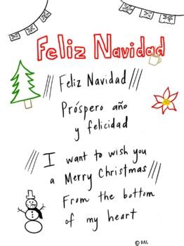 Feliz Navidad Lyrics Coloring Page By Johanna Lopez Tpt