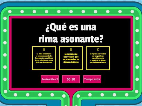 Tipos De Rimas Gameshow Quiz