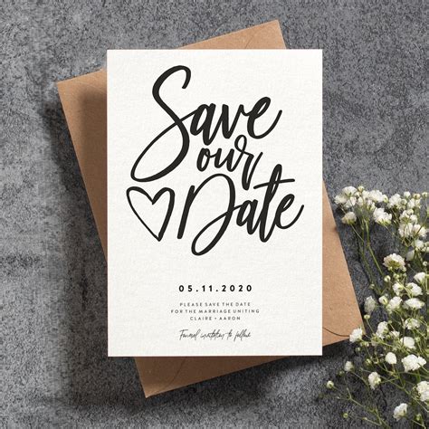 Simple Save The Date Card Save The Date Postcard Modern Save The Date