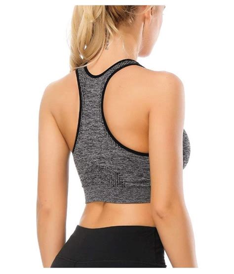 Buy Mrs Queen Black Cotton Lycra Solid Sports Bra Online At Best