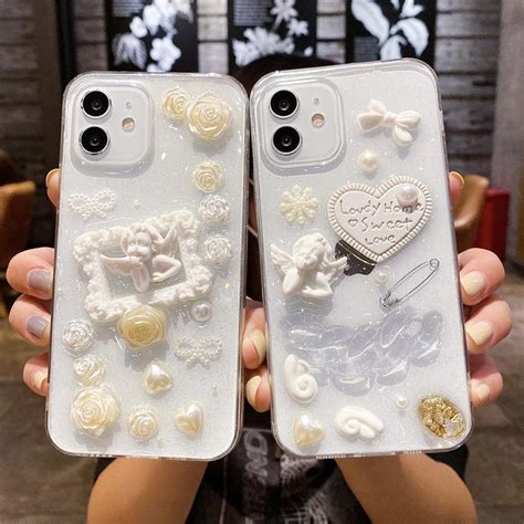 Прозрачный эпоксидный чехол для телефона Love Cupid для iPhone 13 12 11 ...