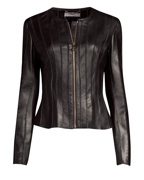 Versace Womens Classic Leather Jacket Black Lyst