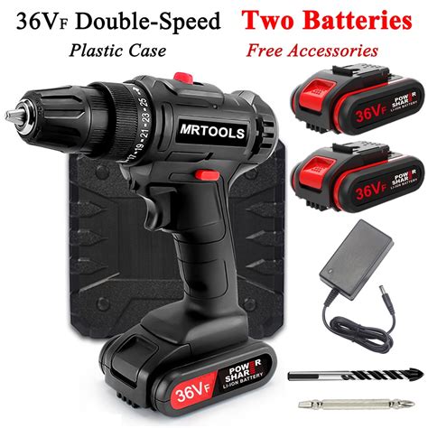 Cordless Lithium Electric Drill DC 36VF With Free Accessories Double