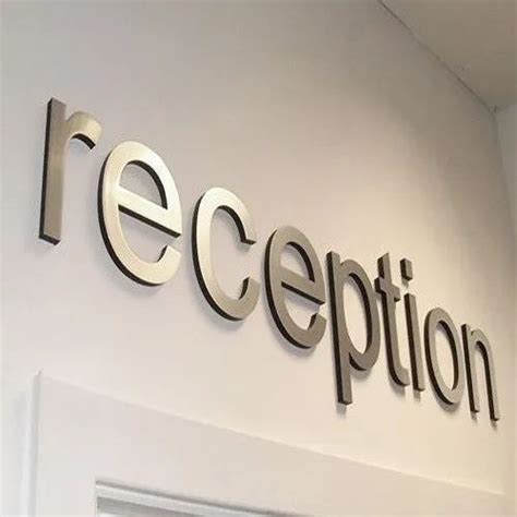 Wall Mounted Stainless Steel Ss Letter Reception Signage For