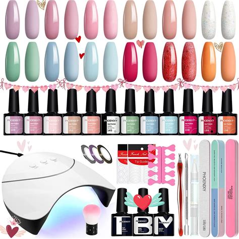 Gel Nail Polish Starter Kit Phoenixy Colours Soak Off Gel Nail