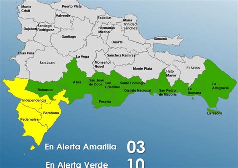 Coe Declara Tres Provincias En Alerta Amarilla Y Diez En Verde Por