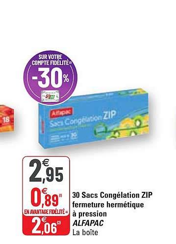 Promo 30 Sacs Congélation Zip Fermeture Hermétique à Pression Alfapac