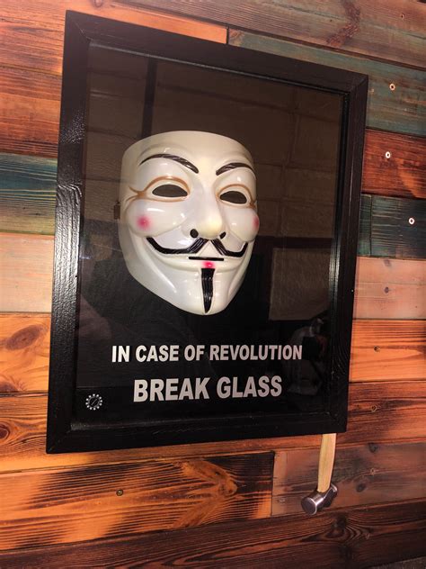 In Case Of Revolution Break Glass Shadow Box With Anonymous Etsy