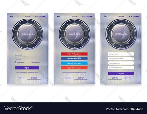 Account Authorization Or Register Interface For Vector Image