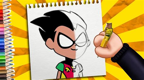 Como desenhar o ROBIN jovens titãs em ação passo a passo muito fácil