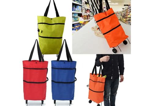 Складная хозяйственная сумка трансформер 2 в 1 Шоппер + тележка для ...