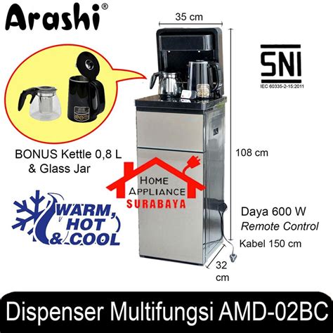 Jual Arashi Dispenser Multifungsi IN Galon Bawah Remote AMD BC AMD BC Hot Warm Cool