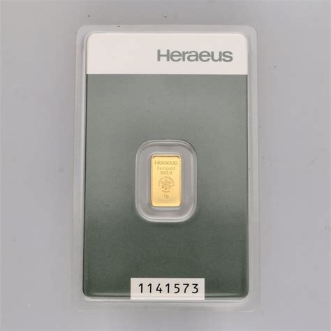 1 Gram Gold 999 Heraeus Sealed With Certificate Catawiki