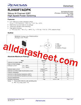 Rjh F Datasheet Pdf Renesas Technology Corp