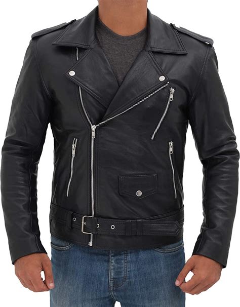 Mens Real Leather Brando Jacket Motorbike Motorcycle Perfecto Etsy