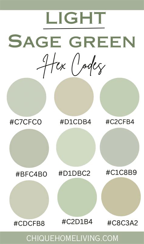 Sage Green Color Codes And Paint Colors