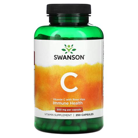 Swanson Vitamin C With Rose Hips 500 Mg 250 Capsules