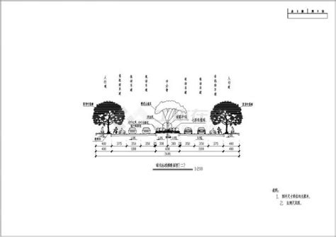 道路绿化标准段平面图、横断面、立面图及绿化大样图交通绿化土木在线