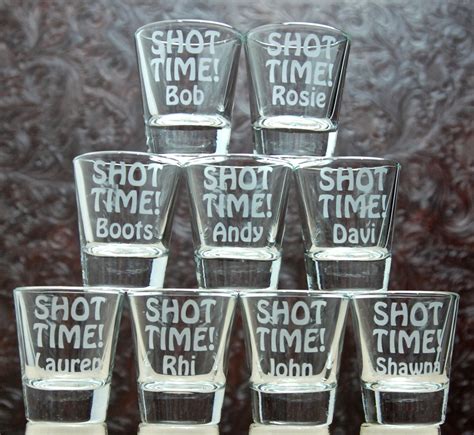 1.5 oz Custom Shot Glass - Glass Etched Personalized Shot Glass - Single Sided - Buy Online in ...