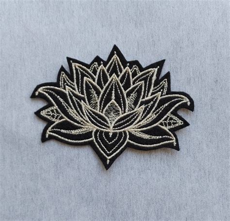 Lotus Flower Iron On Patch Etsy