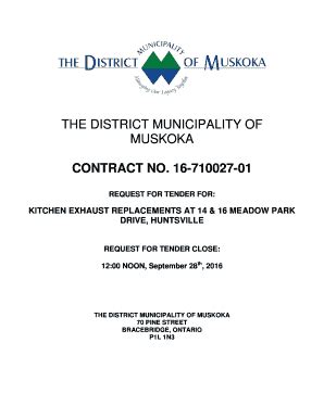 Fillable Online Muskoka Civicweb REQUEST FOR TENDER FOR Muskoka