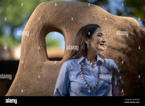 U S Interior Secretary Deb Haaland Poses For A Picture In Albuquerque