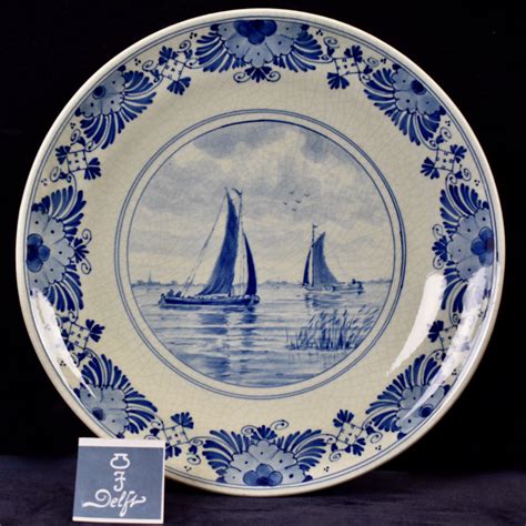 Dutch Blue White Royal Delft Hand Painted Breakfast Plate With A