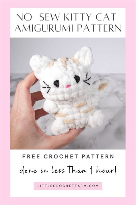 No Sew Kitty Cat Amigurumi Free Crochet Pattern