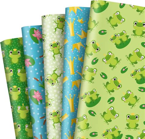 Amazon JarThenaAMCS 10 Sheet Cute Frog Wrapping Paper Not Roll