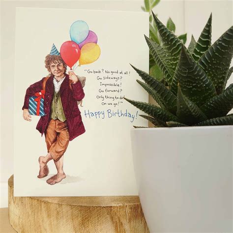 Bilbo Baggins Card Funny Birthday Card Hobbit Birthday Card Etsy