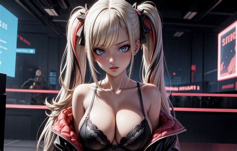 Wallpaper Girl Fantasy Bra Cleavage Art Blonde Rendering Jacket For Mobile And Desktop
