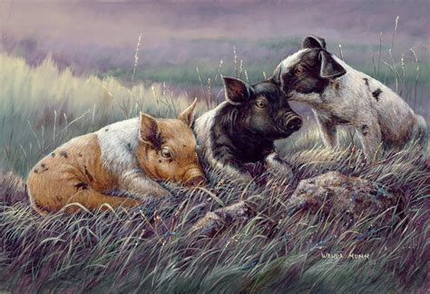 Three Little Pigs Painting By Wanda Mumm Fine Art America