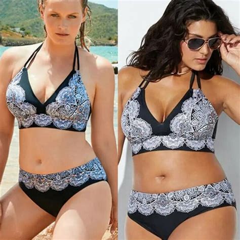 Bikini De Talla Grande 2020 Para Mujer Sujetador Acolchado Estampado