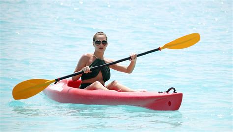 Chloe Goodman In Bikini Paddle Boarding In Barbados CelebMafia