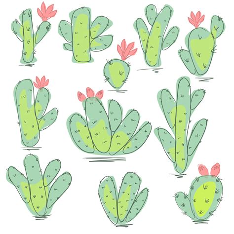 Vector illustration of cute cacti 9475324 Vector Art at Vecteezy