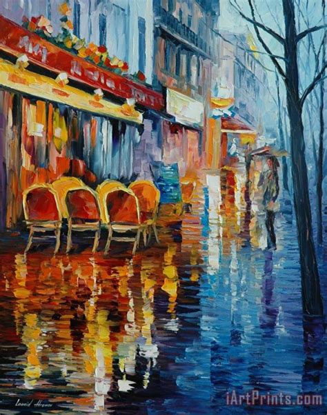 Leonid Afremov Cafe In Paris painting - Cafe In Paris print for sale