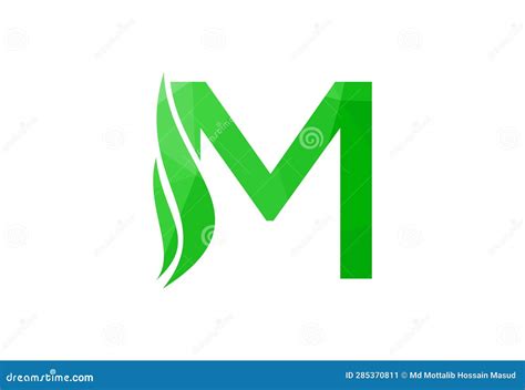 Low Poly And M Letter Logo Design Vector Illustration Stock