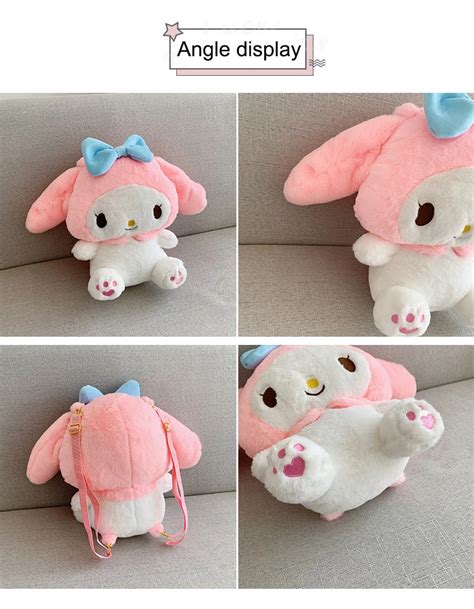 Kawaii Plush Cartoons Anime Melody Kuromi Cinnamoroll Shoulder Backpack