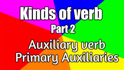 Verb । Kinds Of Verb । Auxiliary Verbs । Primary Auxiliaries । Youtube