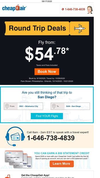 Round Trip Deals Fly From 54 78 CheapOair Email Archive