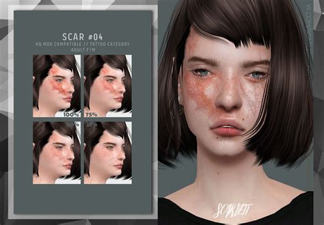 Scar 04 Sims 4 Sims The Sims 4 Skin