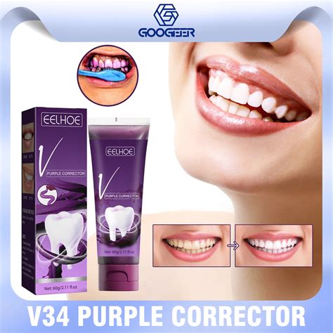 Eelhoe V34 Purple Colour Corrector Tone Whitening Teeth Brightening